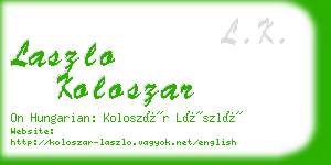 laszlo koloszar business card